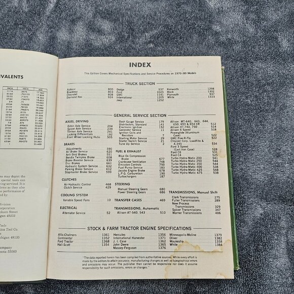 Motor Truck Repair Manual 33rd Edition 1970-1980 Hearst Books 4 Wheel Drive - Picture 8 of 14